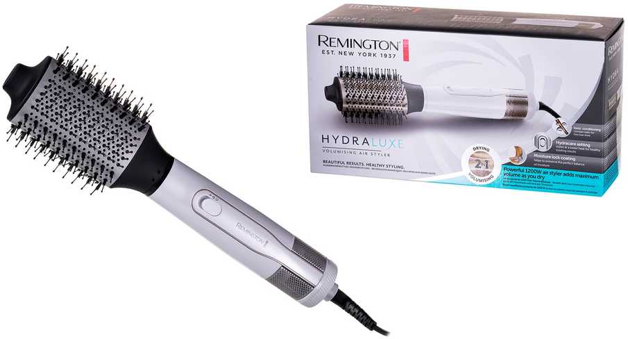 Remingtonas | Hydraluxe Styling | AS8901 | Keraminė šildymo sistema | Jonų kondicionavimas | Šildymo lygių skaičius 3 | 1200 W | Baltas