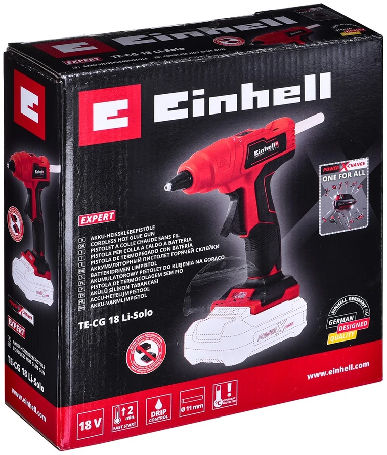 Karštų Klijų Pistoletas - Einhell TE-CG 18 Li-Solo 18V Akumuliatorinis Juodas, Raudonas