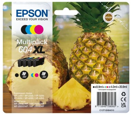 Kasetė - Epson 604XL Multipack (C13T10H64010, 4 kasetės, juoda, ciano, magenta, geltona)