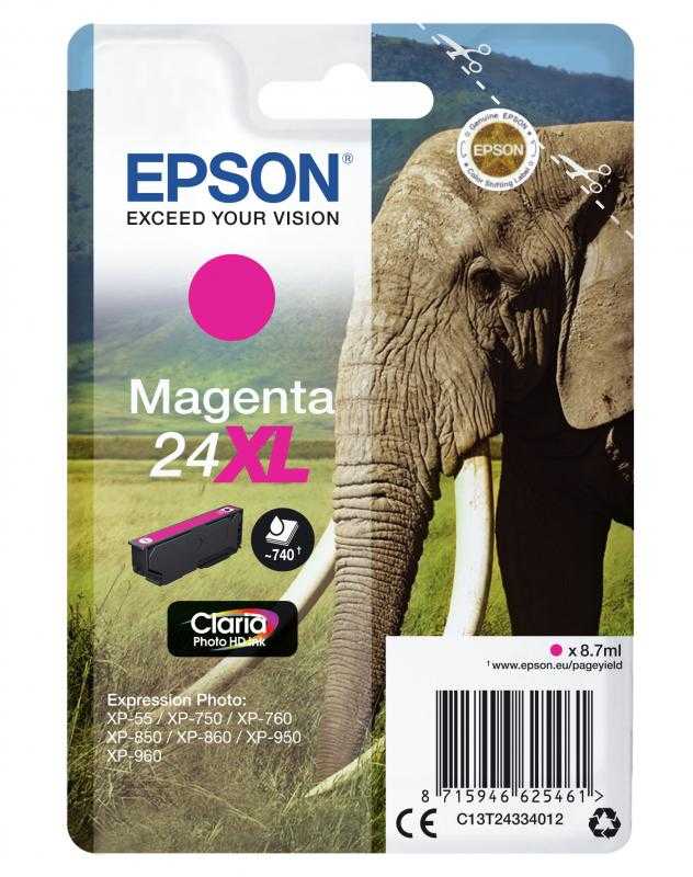 Epson No.24 XL (C13T24334012), purpurinė kasetė