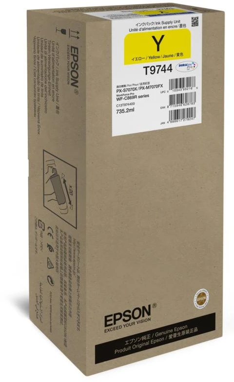 Epson T9744 XXL (C13T974400) Rašalinė kasetė, Geltona