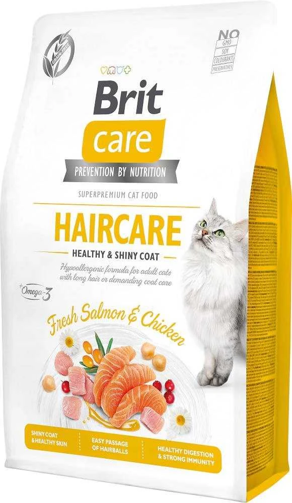 Brit Care Cat GF Haircare Healthy & Shiny Kailis (lašiša ir vištiena), 2kg