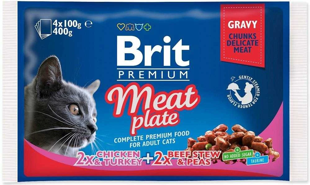 Drėgnas Kačių Maistas - BRIT Premium Cat Meat Plate, 4x100g