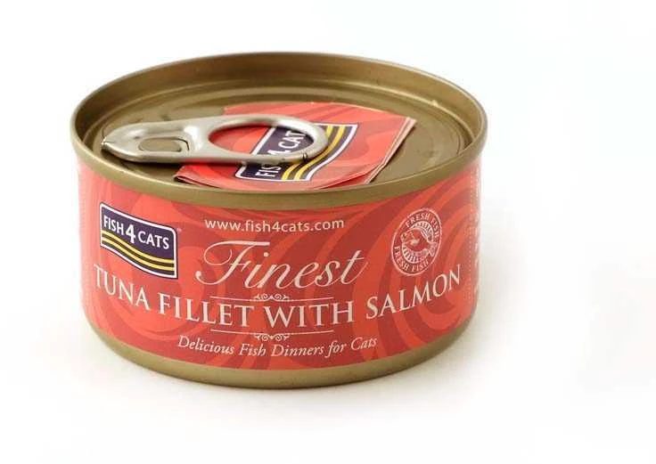 Kačių maistas - FISH4DOGS Tunų Filė su Lašiša 70g