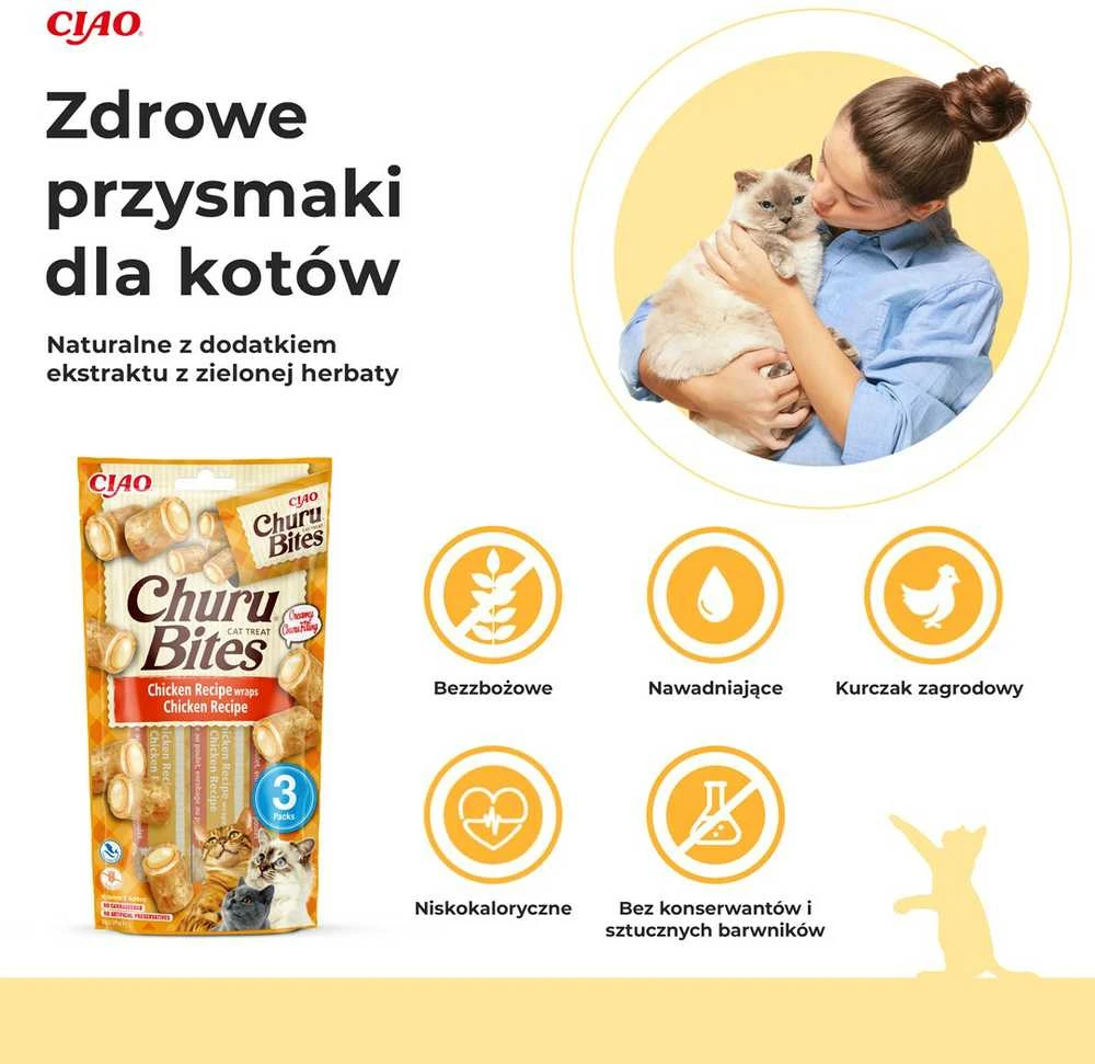 Kačių Skanėstai - Inaba Churu Kąsneliai 3x10 g
