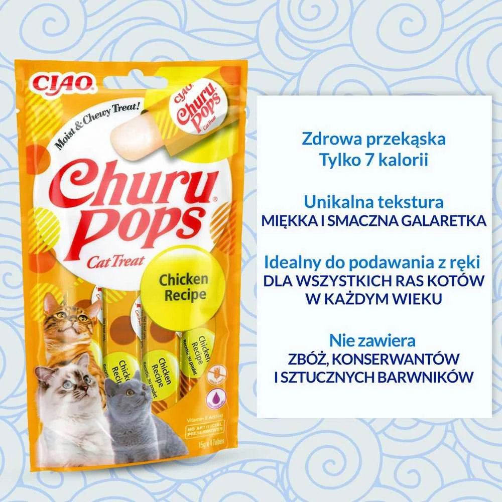 Kačių Skanėstai - Inaba Churu Pops Vištiena 4x15 g