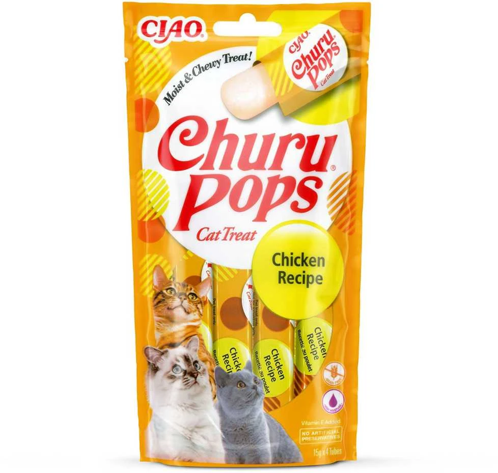 Kačių Skanėstai - Inaba Churu Pops Vištiena 4x15 g