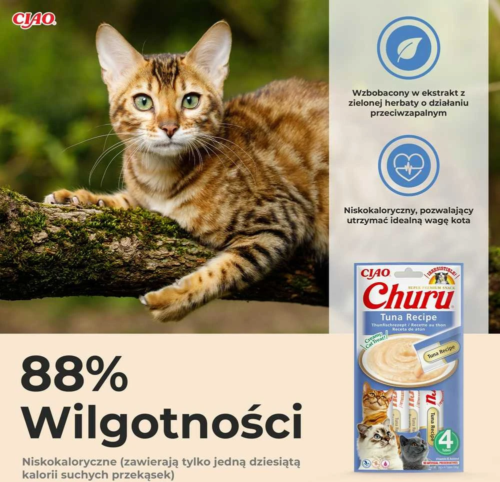 Kačių Skanėstai - Inaba Churu Tuno Receptas 4x14 g