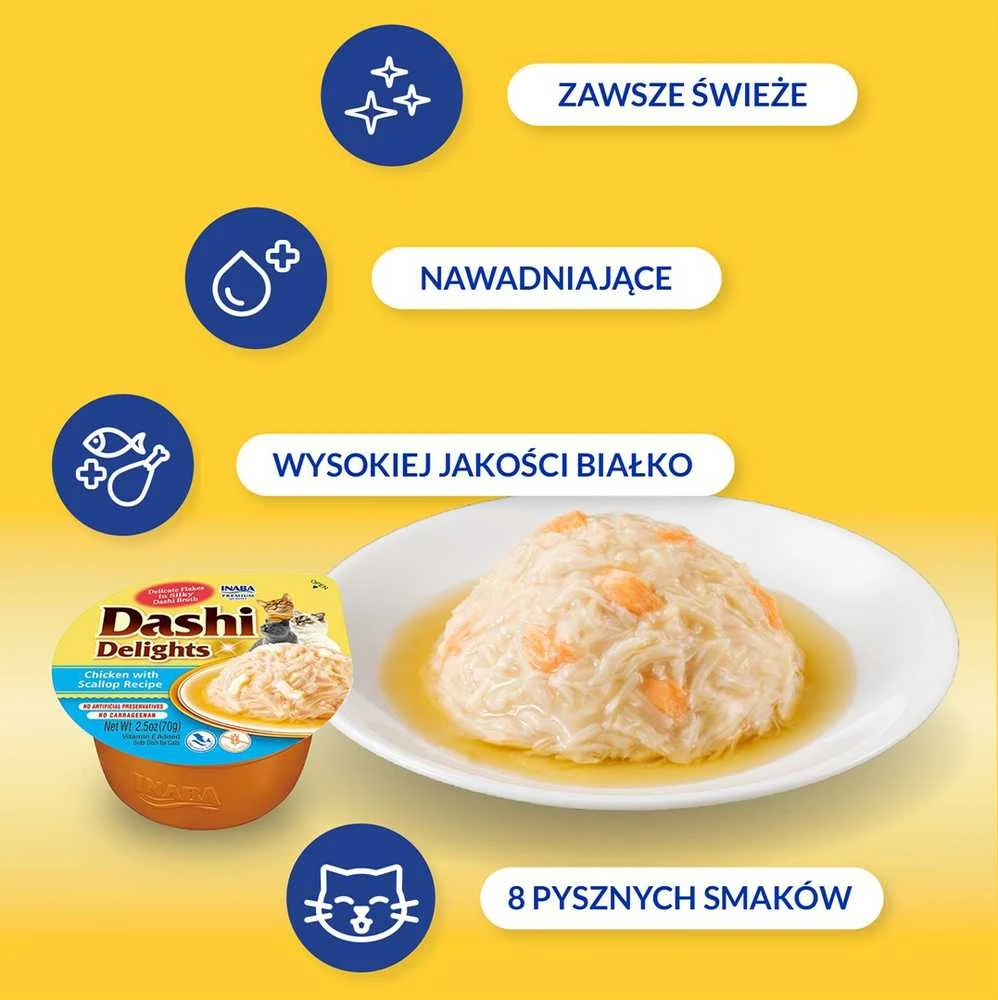 Kačių Skanėstai - Inaba Dashi Delights Su Vištiena Ir Midijomis 70g