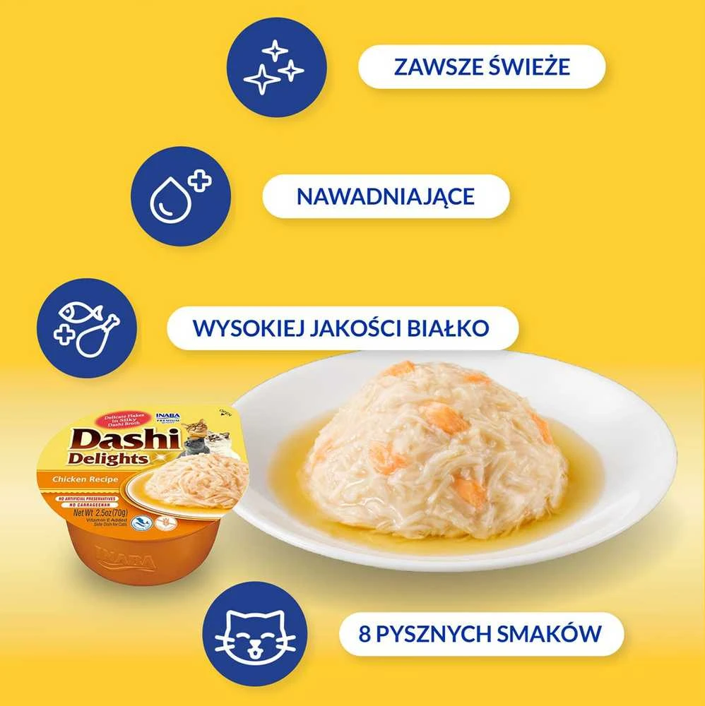 Kačių Skanėstai - Inaba Dashi Delights Vištiena Sultinyje 70g