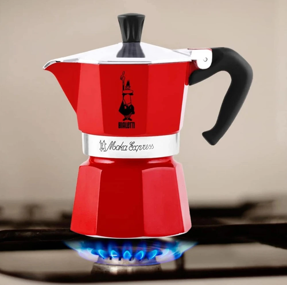 Kavinukas - BIALETTI Moka Express 3 Puodeliai Raudonas