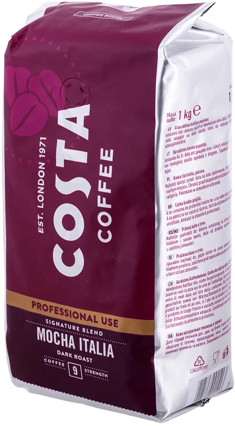 Dark Kavos pupelės COSTA PROFESSIONAL 1KG SIGNATURE BL TAMSIAUS SKRUDINIMO