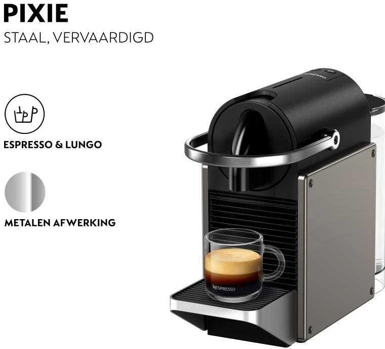 Kavos Aparatas - Krups Nespresso Pixie XN306T 0.7L 19 Bar Titan