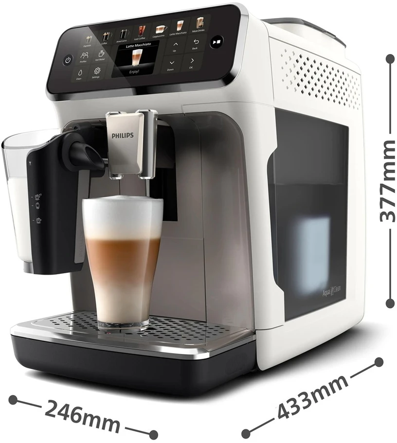 Kavos aparatas Philips EP4443/70 Pilnai Automatinis Espresso Aparatas, 12 bar, 1500 W, Baltas/Juodas | Philips