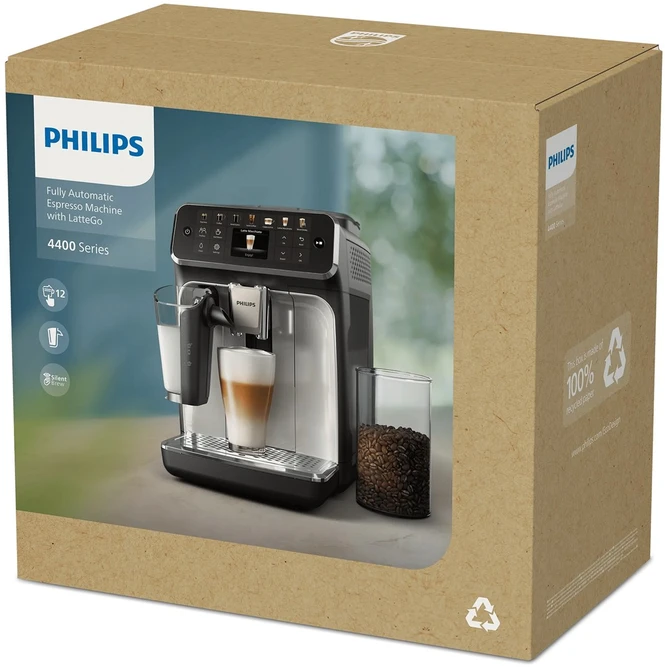 Kavos aparatas Philips EP4443/70 Pilnai Automatinis Espresso Aparatas, 12 bar, 1500 W, Baltas/Juodas | Philips