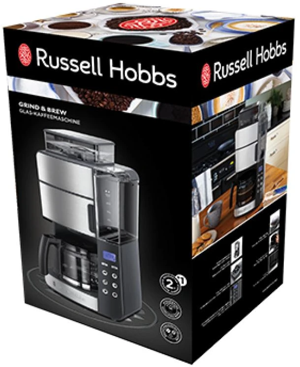 Kavos Aparatas - Russell Hobbs Grind & Brew 1.25L 10 Puodelių Sidabrinis
