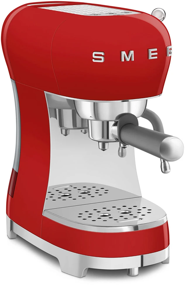 Kavos Aparatas - SMEG ECF02RDEU 15-Bar Pusiau automatinis Espresso Aparatas Su Garų Antgaliu, 1.1L Raudonas