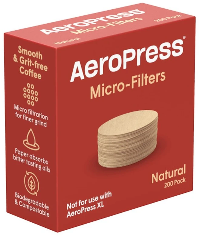 Aeropress paper coffee filters, natural, 200 pieces