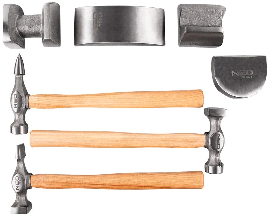 Kėbulo Remonto Plaktukų Rinkinys - NEO TOOLS 7 Dalių, Plienas / Sidabrinis