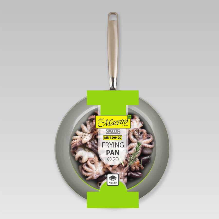 Frying pan MAESTRO MR-1209 (MR-1209-20) 20 cm Pilkas