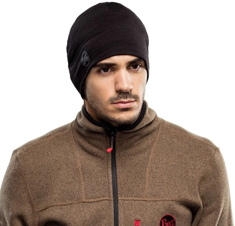 BUFF MERINO LIGHTWEIGHT BEANIE SOLID Juodas vieno dydžio kepurėlė Standartinė