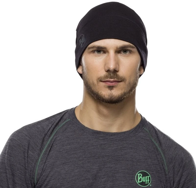 BUFF MERINO LIGHTWEIGHT BEANIE SOLID Juodas vieno dydžio kepurėlė Standartinė