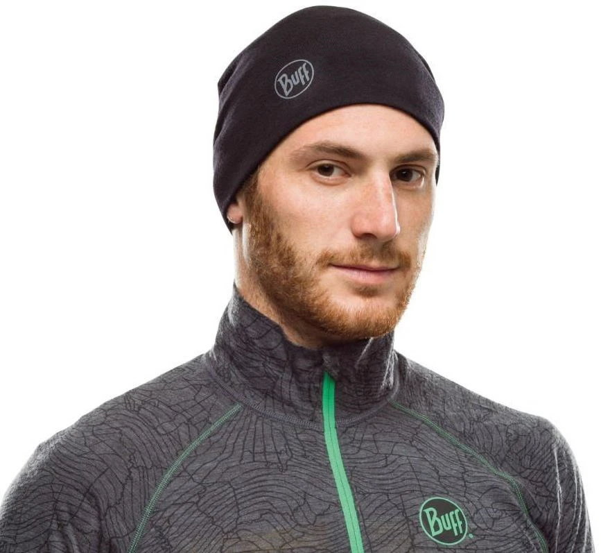 BUFF MERINO MIDWEIGHT BEANIE SOLID Juodas Cap.