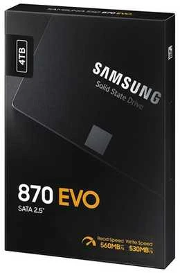 Samsung | SSD | 870 EVO | 4000 GB | SSD form factor 2.5" | Solid-state drive sąsaja SATA III | Skaitymo greitis 560 MB/s | Rašymo greitis 530 MB/s