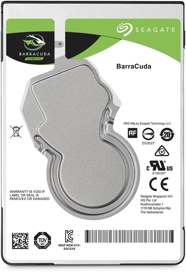 „SEAGATE Barracuda 500GB“ kietasis diskas SATA 6Gb/s 5400rpm 2,5 colio 7 mm aukščio 128 MB talpykla, juodos spalvos