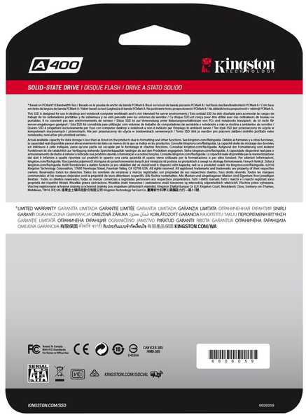 Vidinis diskas Kingston SSD A400 240GB Solid State  Drive /2.5 Inch/SATA 3