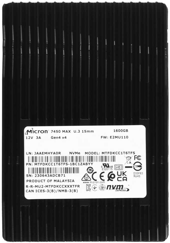 Kietasis Diskas (SSD) - Micron 7450 Max 1,6 TB U.3 NVMe PCI 4.0