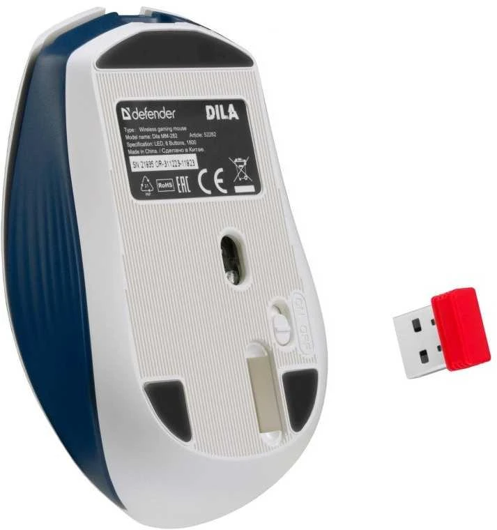 Belaidė pelė DEFENDER DILA MM-282 RF 1800dpi 6P