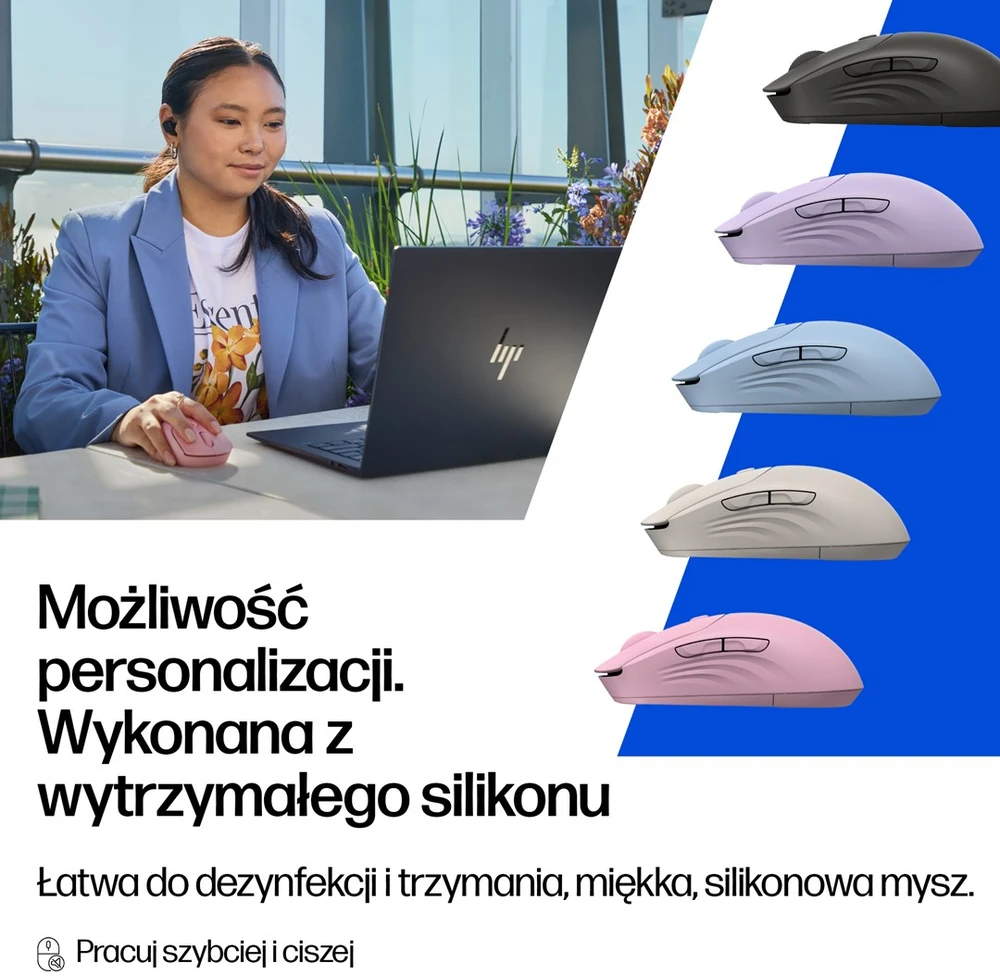 Pelė Myszka HP 410 Quiet belaidė geltona