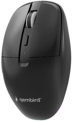 Gembird MUSW2-6B-01 Dual-mode belaidė pelė (2.4G + BT), 1600 DPI, 6-button, juodas