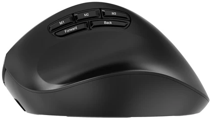 Gembird MUSW3-9B-01 Triple-mode wireless ergonomic pelė (2.4G + BT + USB), 2400 DPI, 9-button, juodas