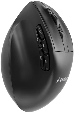 Gembird MUSW3-9B-01 Triple-mode wireless ergonomic pelė (2.4G + BT + USB), 2400 DPI, 9-button, juodas