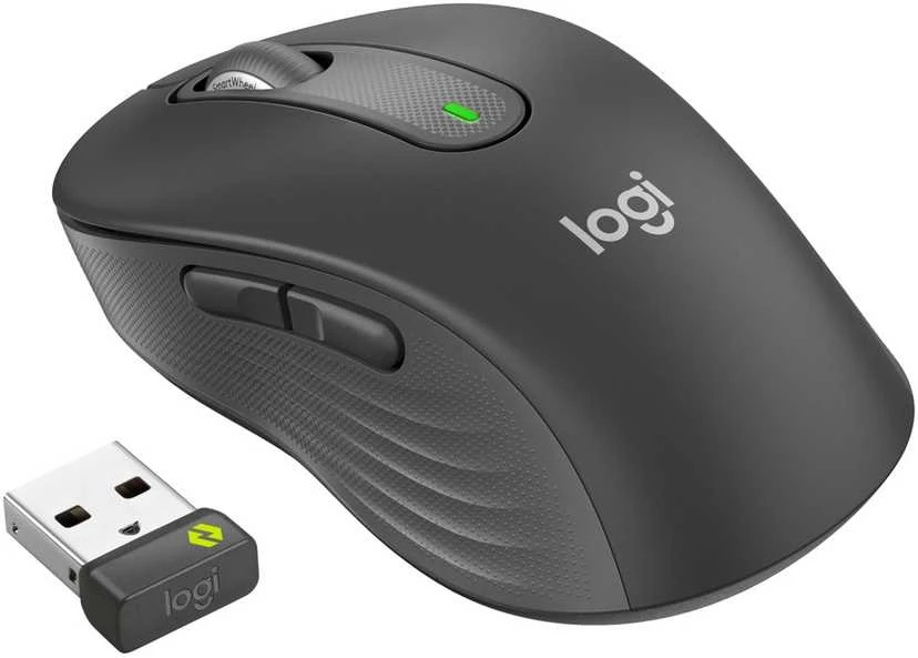 LOGITECH Signature M650 verslui Optinė pelė 5 mygtukai wireless Bluetooth 2.4 GHz Bolt USB receiver graphite