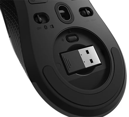 Lenovo | Belaidė pelė žaidimams | Legion M600 | Optinė pelė | 2.4 GHz, Bluetooth or su laidu by USB 2.0 | Juodas | 1 year(s)