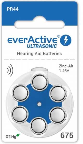 Klausos Aparato Baterija - EverActive 675 PR44 Cinko-Oras 1.45V 6 vnt.