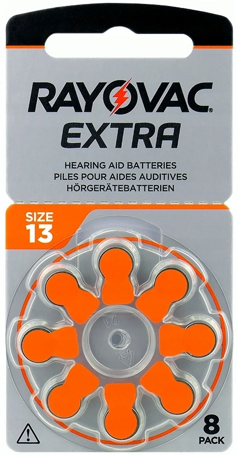 Klausos aparato baterijos – Rayovac Extra Advanced 13, 1.45 V, 80 vnt.