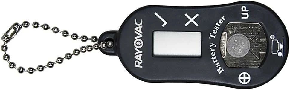 Rayovac raktų pakabuko tipo elementų testeris su dėklu
