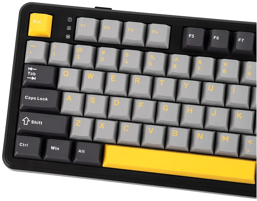 F108 Gray+Oranžinis+Deep Gray Gasket Klaviatūra with Volcano RGB Switches – AULA