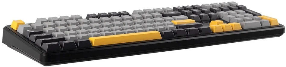 F108 Gray+Oranžinis+Deep Gray Gasket Klaviatūra with Volcano RGB Switches – AULA