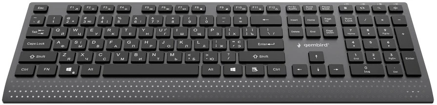 Gembird KB-MCH-06-CYRL Slim su laidu multimedia klaviatūra with Type-C adapter, Cyrillic išdėstymas, juodas