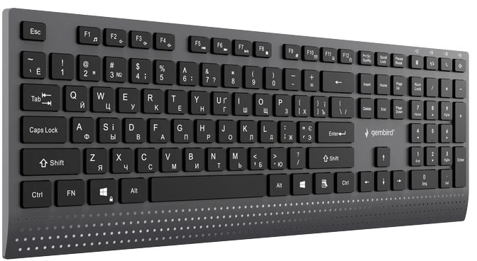 Gembird KB-MCH-06-CYRL Slim su laidu multimedia klaviatūra with Type-C adapter, Cyrillic išdėstymas, juodas