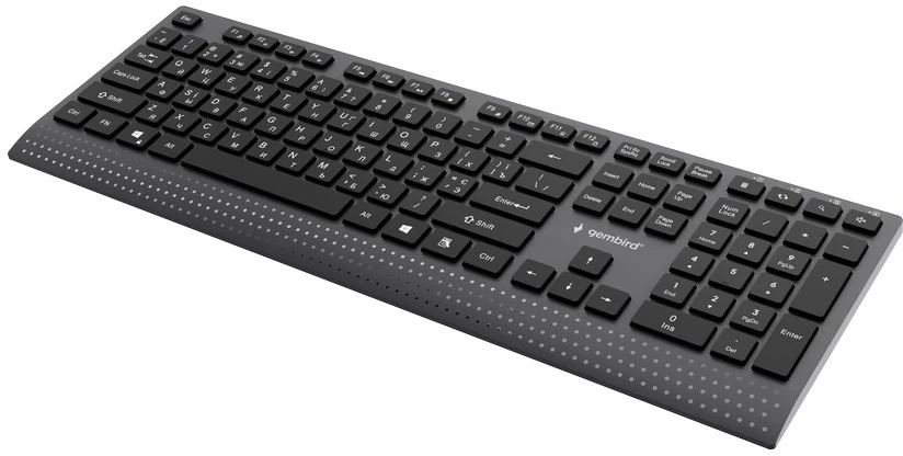 Gembird KB-MCH-06-CYRL Slim su laidu multimedia klaviatūra with Type-C adapter, Cyrillic išdėstymas, juodas