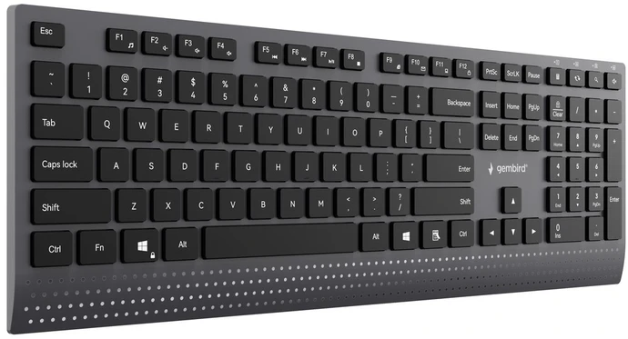 Gembird KB-MCH-06 Slim su laidu multimedia klaviatūra with Type-C adapter, US išdėstymas, juodas