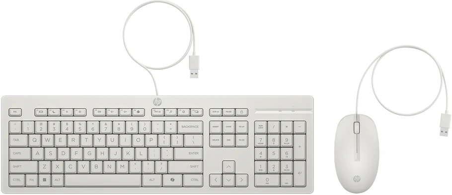 HP 225 G2 USB su laidu Pelė Klaviatūra Combo, Copilot Key - Cashmere Baltas - ESTONIAN