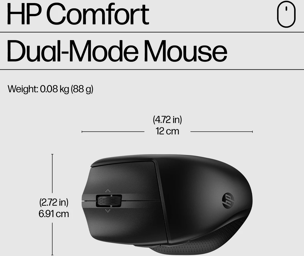 HP 685 Comfort Dual-Mode Klaviatūra ir pelė Combo, spill resistant - Juodas - US ENG