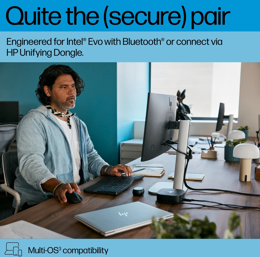 HP 685 Comfort Dual-Mode Klaviatūra ir pelė Combo, spill resistant - Juodas - US ENG